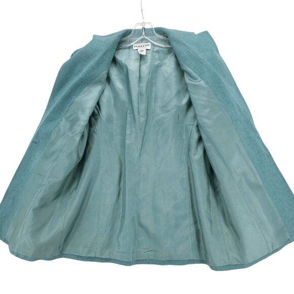 PENDLETON 100% Virgin Wool Teal Single Button Blazer MADE IN USA Size 4 - Picture 5 of 8